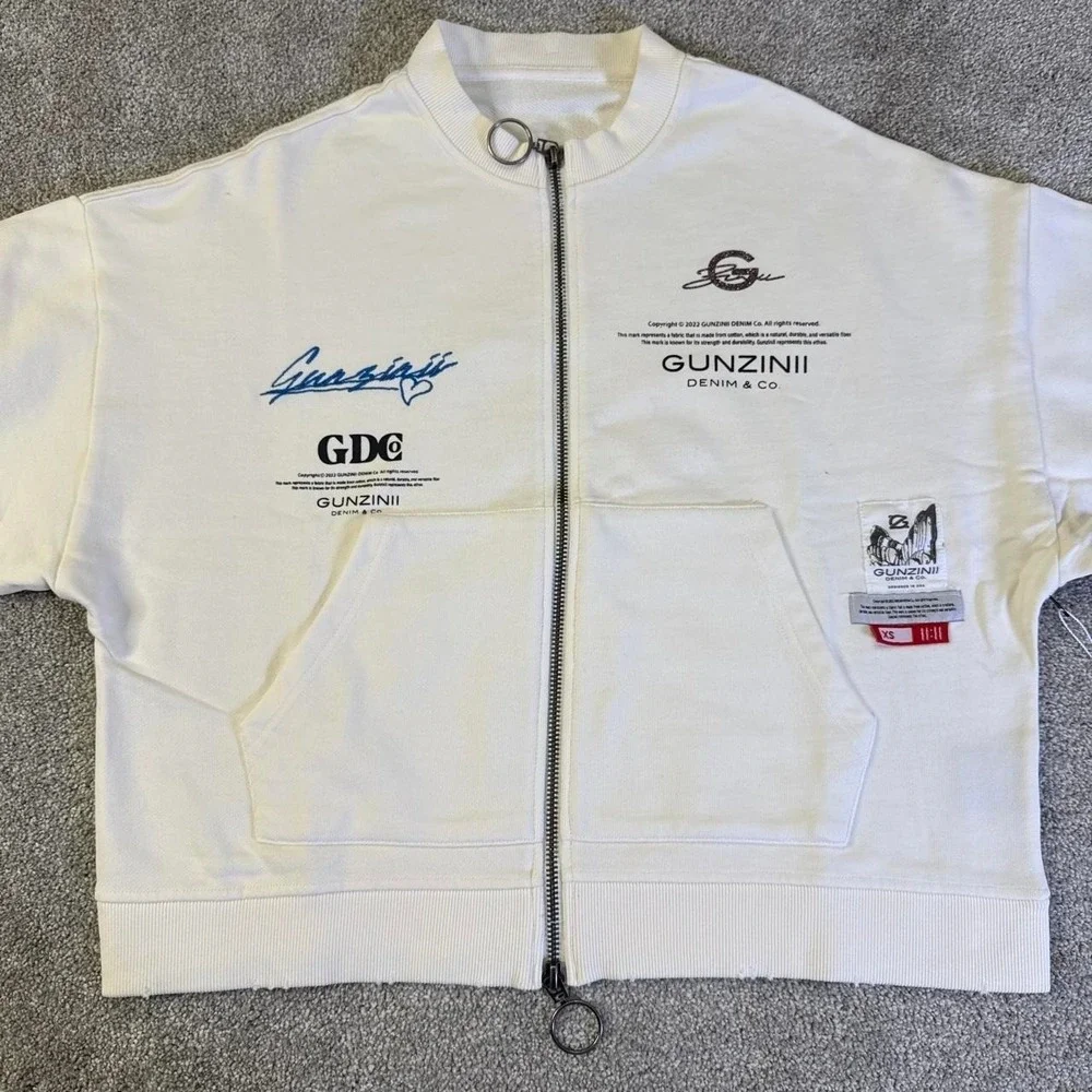 Gunzinii Play For Keeps Bet Yourself Zip Up Jacket NWT Off White XS